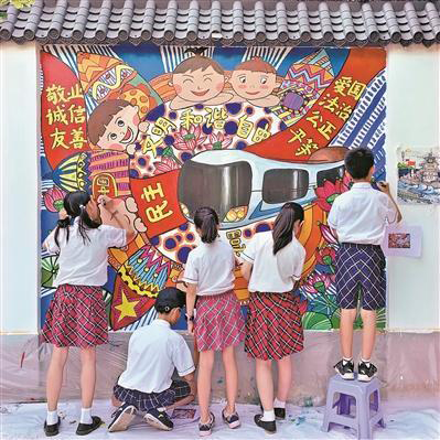 广州花都主题墙绘 点亮城区文化长廊