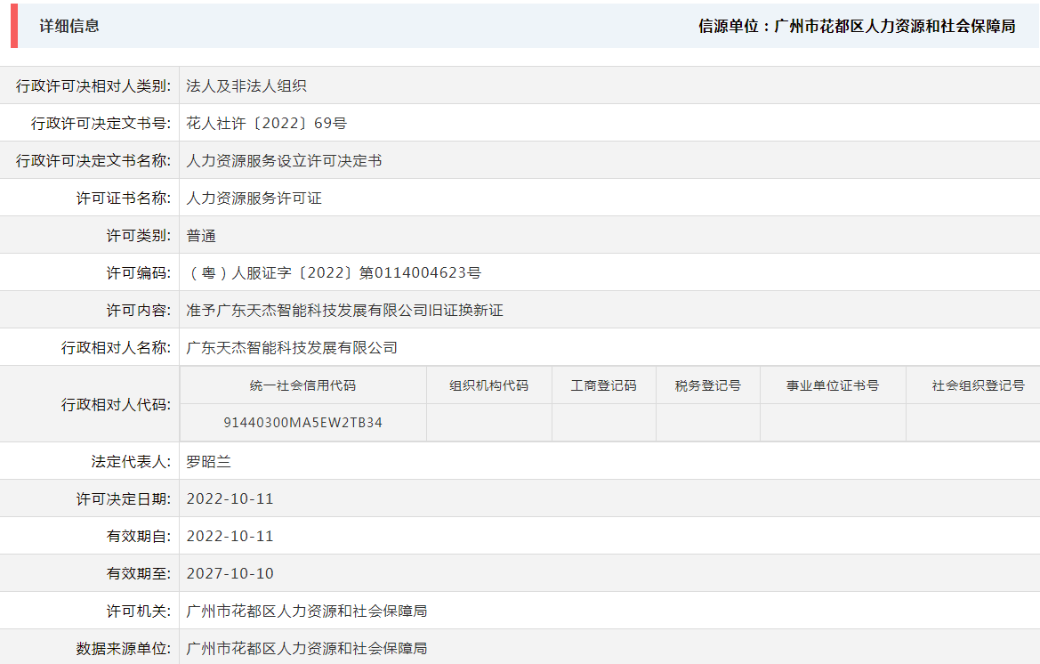 10.11准予广东天杰智能科技发展有限公司旧证换新证.png