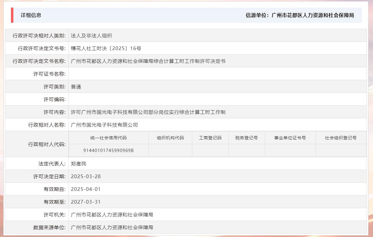3.28许可广州市国光电子科技有限公司部分岗位实行综合计算工时工作制.jpg
